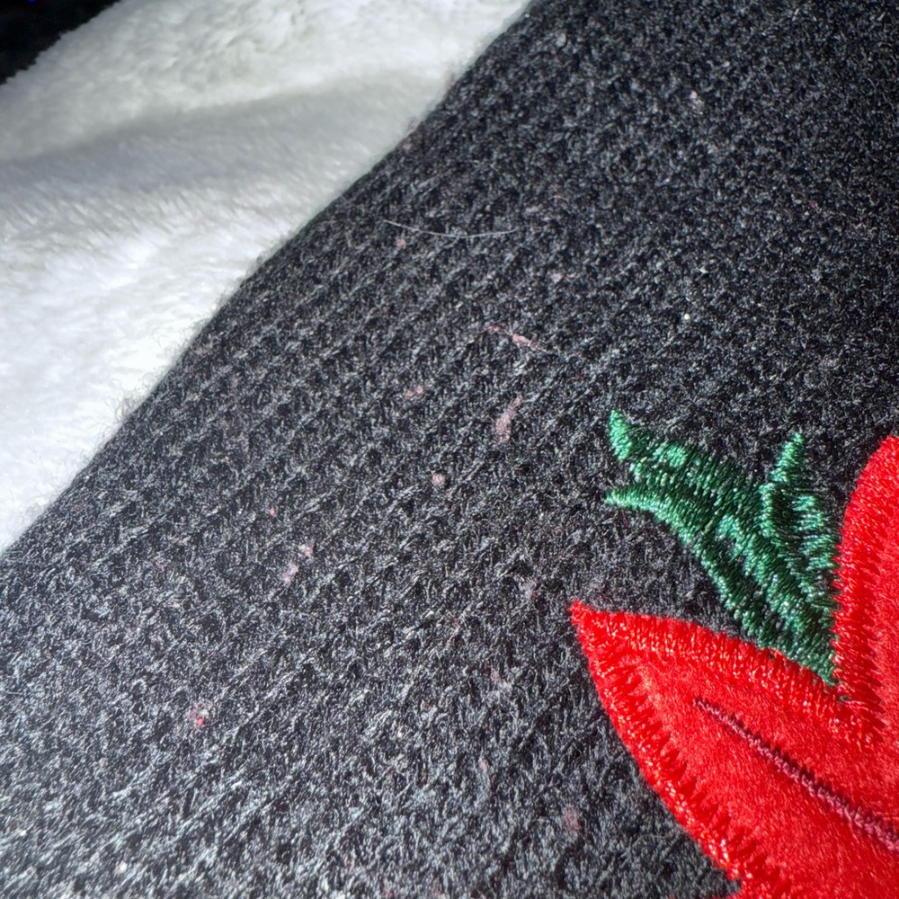 Susan Bristol Black Cardigan with Red Floral and Cardinal Design - Picture 5 of 7